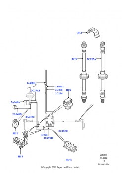 Передние тормозные трубопроводы (M62 B44 4.4 V8 бензин, M57 D30 3.0 дизель)