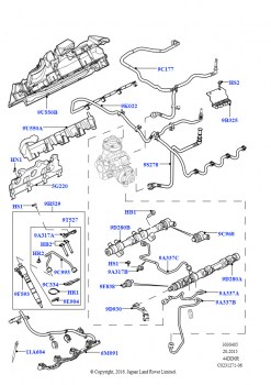 Топливные форсунки и трубопроводы (4.4L DOHC DITC V8 Diesel)