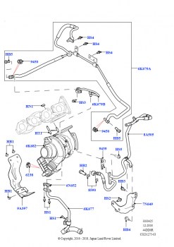 Турбокомпрессор (Правая сторона - Основной, 4.4L DOHC DITC V8 Diesel)