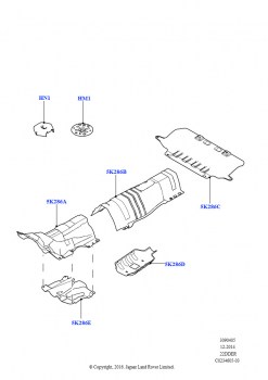 Теплозащитные экраны сист.выпуска (2.2L CR DI 16V Дизельный)