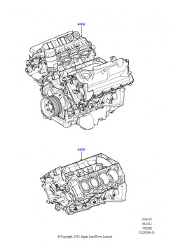Сервисн.двиг.и неукомпл.блок цил. (5,0 л OHC SGDI SC V8 бензин - AJ133, 5.0 бензиновый AJ133 DOHC CDA, 5.0L P AJ133 DOHC CDA S/C Enhanced)