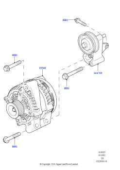 Генератор и опоры (4.4L DOHC DITC V8 Diesel)