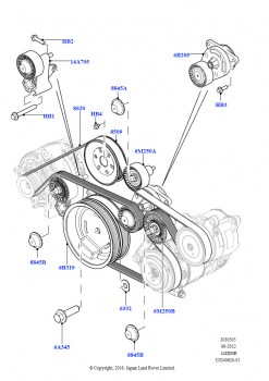 Шкивы и приводные ремни (4.4L DOHC DITC V8 Diesel)