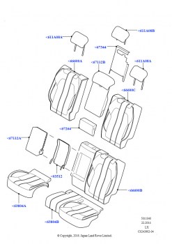 Обивка задних сидений (Кожаное сиденье + вставки Alcantara)