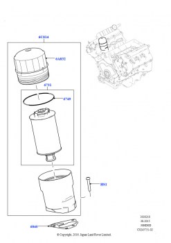 Масляный радиатор и фильтр (Фильтр, Сборка на заводе в г. Солихалл, 3.0L DOHC GDI SC V6 БЕНЗИНОВЫЙ)