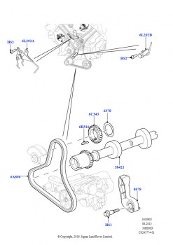 Газораспределительный механизм (Вспомогательный привод, Сборка на заводе в г. Солихалл, 3.0L DOHC GDI SC V6 БЕНЗИНОВЫЙ)