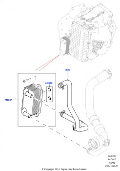 Системы охлаждения коробки передач (2.2L CR DI 16V Дизельный, 9-ступенчат.автоматич. AWD, Сборочный завод Хэйлвуд)