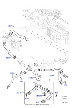 Шланги отопителя (Передний, 3.0L DOHC GDI SC V6 БЕНЗИНОВЫЙ, Стояночный отопитель с дист.упр.)