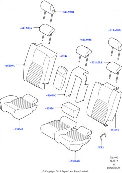 Обивка задних сидений (Перфорированная кожа Taurus, Сборочный завод Хэйлвуд, С задн.сиден.60/40 с мех.складыван.)