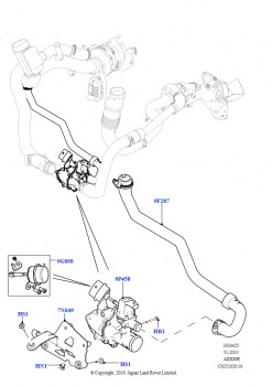 Турбокомпрессор (Клапан рециркуляции сжатого воздуха и отсечки, 4.4L DOHC DITC V8 Diesel)