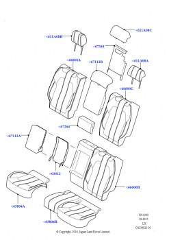 Обивка задних сидений (Extended Windsor, Без спортивн.звука системы выпуска)