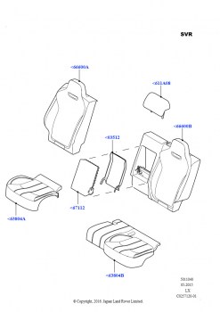 Обивка задних сидений (Версия SVR, Комплект SVR-Special Vehicle Racing)