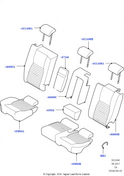 Обивка задних сидений (Кожа Windsor, Изготовитель - Changsu (Китай), 60/40,салазки,сквозн.размещ.грузов)