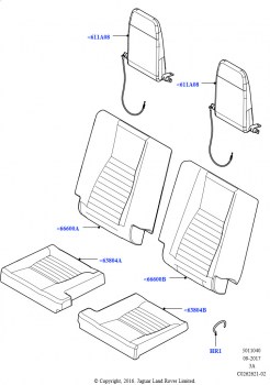 Обивка задних сидений (Перфорированная кожа Taurus, Изготовитель - Changsu (Китай), Сдвоенн.отдельн. сиденье 3-го ряда)