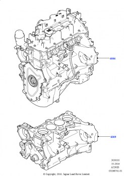 Сервисн.двиг.и неукомпл.блок цил. (Сборка на заводе в г. Солихалл, 2,0 л I4 DSL MID DOHC AJ200, 2.0L I4 DSL HIGH DOHC AJ200)