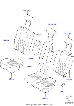 Обивка задних сидений (Перфорированная кожа Taurus, Страна изготовления — Бразилия, С задн.сиден.60/40 с мех.складыван.)