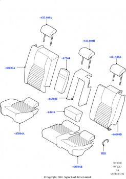 Обивка задних сидений (Кожа Windsor, Страна изготовления — Бразилия, С задн.сиден.60/40 с мех.складыван.)