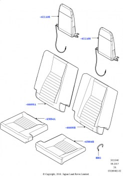 Обивка задних сидений (РЯд 3, Кожа/замша, Страна изготовления — Бразилия, Сдвоенн.отдельн. сиденье 3-го ряда)