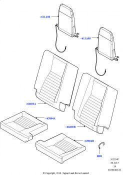 Обивка задних сидений (РЯд 3, Кожа Windsor, Страна изготовления — Бразилия, Сдвоенн.отдельн. сиденье 3-го ряда)