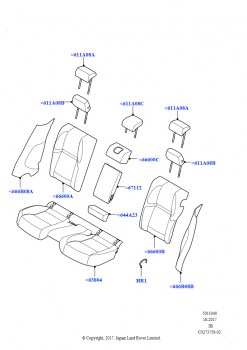 Обивка задних сидений (Ткань/Замша)