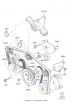 Шкивы и приводные ремни (Передний, Дизельный 3,0 V6)