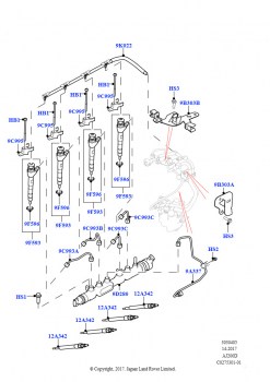 Топливные форсунки и трубопроводы (2,0 л I4 DSL MID DOHC AJ200, 2.0L I4 DSL HIGH DOHC AJ200)