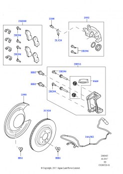 Диски и суппорты задних тормозов (Сборка на заводе в г. Солихалл, Передний диск и суппорт, размер 18)