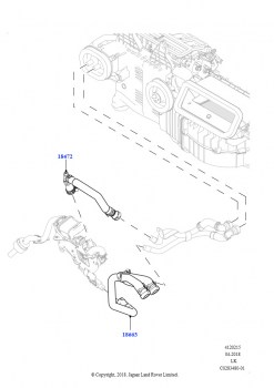 Шланги отопителя (Передний, 4.4L DOHC DITC V8 Diesel, С отопителем, работающим на топливе, )