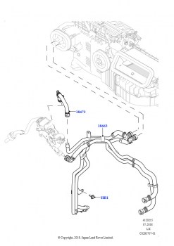 Шланги отопителя (Передний, 2.0L I4 DSL HIGH DOHC AJ200, С отопителем, работающим на топливе, Передн./задн.кондиционер выс.серии, Без парковочного отопителя)