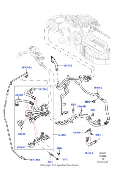 Шланги отопителя (Сборка на заводе в г. Солихалл, 2,0 л I4 High DOHC AJ200, бензин, С отопителем, работающим на топливе, Передн./задн.кондиционер выс.серии)