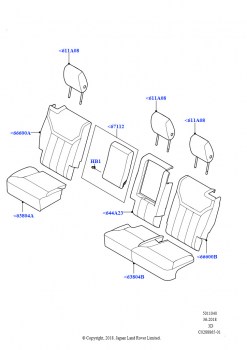 Обивка задних сидений (Сборка на заводе в г. Нитра, Перфорированная кожа Taurus, Версия — Core)