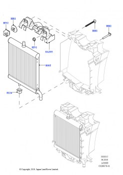 Радиатор/расшр.бачок для охл.жидк. (Вспомогательный блок, Сборка на заводе в г. Нитра, 2.0L I4 DSL HIGH DOHC AJ200)