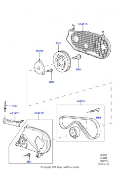 Шкивы и приводные ремни (Сборка на заводе в г. Нитра, Задний, Дизельный 3,0 V6)