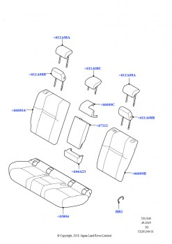 Обивка задних сидений (Ткань/Замша, Сборочный завод Хэйлвуд)