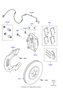 Диски и суппорты передних тормозов (5.0L P AJ133 DOHC CDA S/C Enhanced, Комплект Limited)