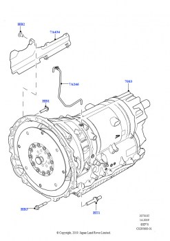 АКПП в сборе и привод спидометра (5.0L P AJ133 DOHC CDA S/C Enhanced, 8-ступенч.авто.кор.пер.ZF 8HP70 4WD)