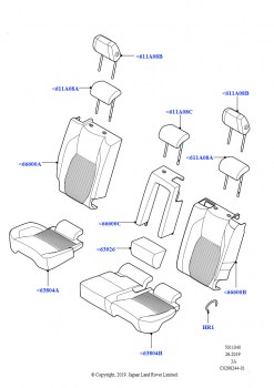 Обивка задних сидений (Miko/PVC, Сборочный завод Хэйлвуд, 60/40,салазки,сквозн.размещ.грузов)