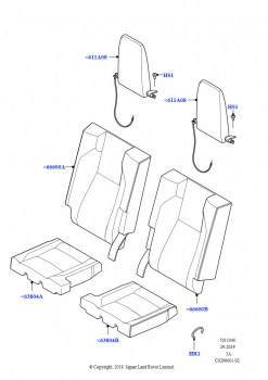 Обивка задних сидений (Miko/PVC, Сборочный завод Хэйлвуд, С двухместным сиденьем 3-го ряда)