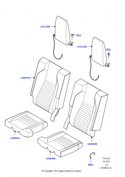 Обивка задних сидений (Кожа Windsor, Сборочный завод Хэйлвуд, С двухместным сиденьем 3-го ряда)