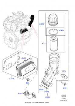 Масляный радиатор и фильтр (1.5L AJ20P3 Petrol High, 8 Speed Automatic Trans 8G30, Изготовитель - Changsu (Китай))