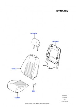 Обивка передних сидений (Комплект Dynamic Pack, Отделка Taurus,перф.кожа, спортивн., Изготовитель - Changsu (Китай))