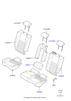 Обивка задних сидений (Перфорированная кожа Taurus, Страна изготовления — Бразилия, 60/40,салазки,сквозн.размещ.грузов)