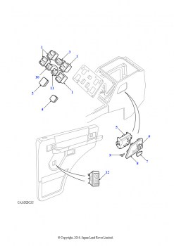 Переключатели в консоли и задней двери