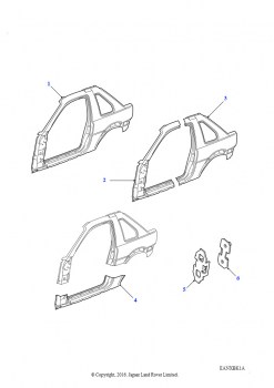 Наружные панели боковины кузова (3-дверный, с мягкой/жесткой задней частью)
