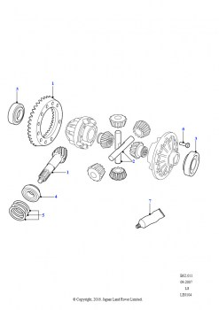 Корончатое колесо и шестерня (Ось дифференциала - передн., с 4 шпильками)