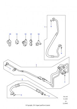 Система кондиционирования воздуха - трубки и шланги (2,5 л KV6 бензин, LHD)