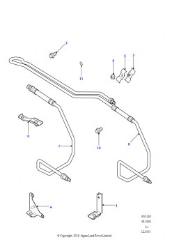 Шланги и трубки (2,5 л 5 цил. L/R, турбо дизель, Td5)