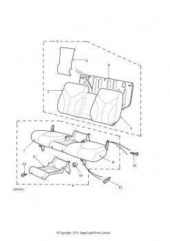 Заднее сдвоенное сиденье (3-дверный, с мягкой/жесткой задней частью, Тканевая обивка сидений)