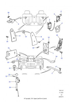 Механизм фиксации сиденья и механизм разблокирования спинки сиденья (3-дверный, с мягкой/жесткой задней частью)