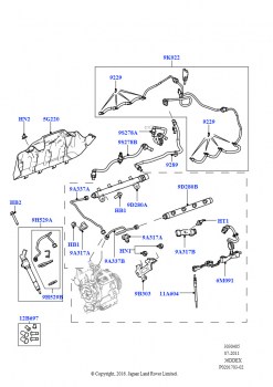 Топливные форсунки и трубопроводы (3,6 л V8 32V DOHC EFi дизель Lion)